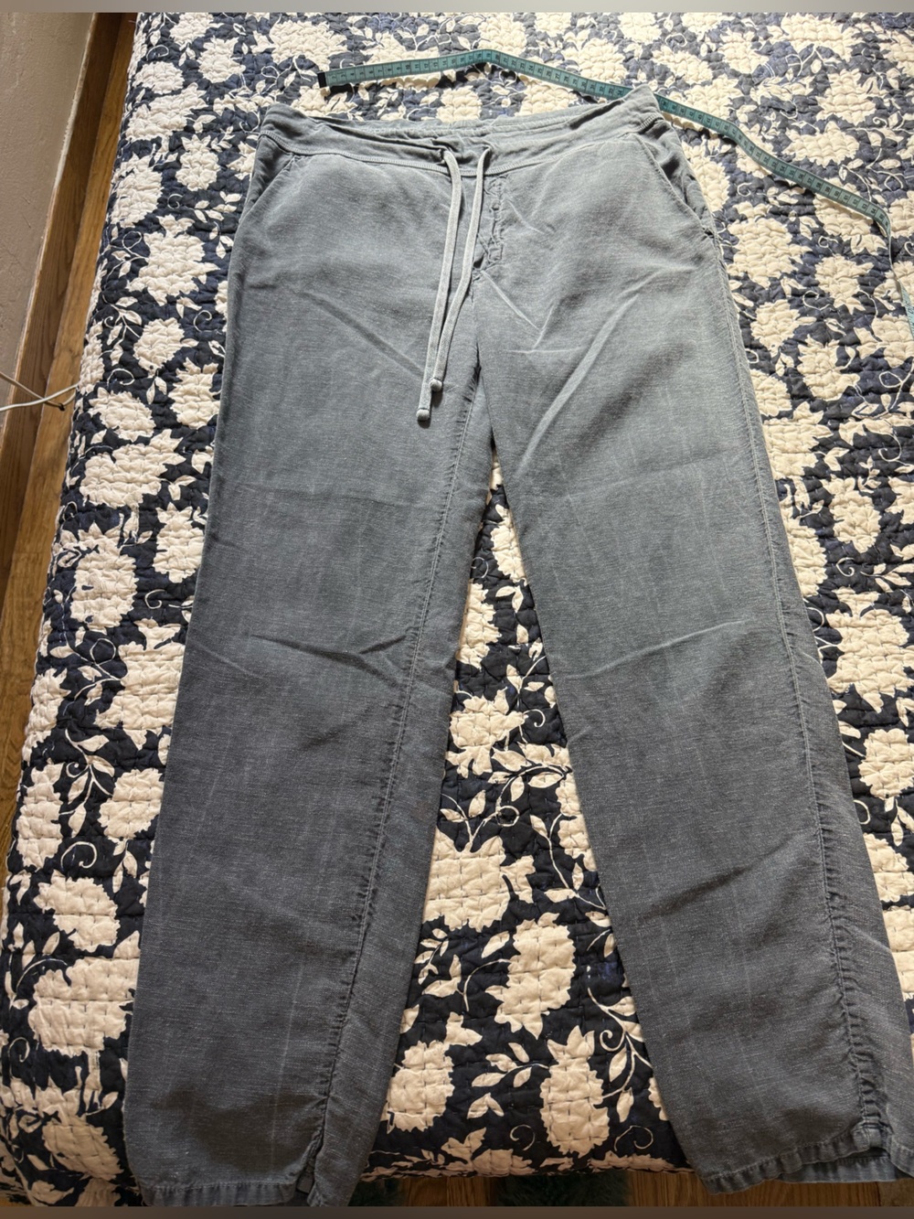 James Perse cotton/flax Casual Drawstring Pants - Gray women’s small